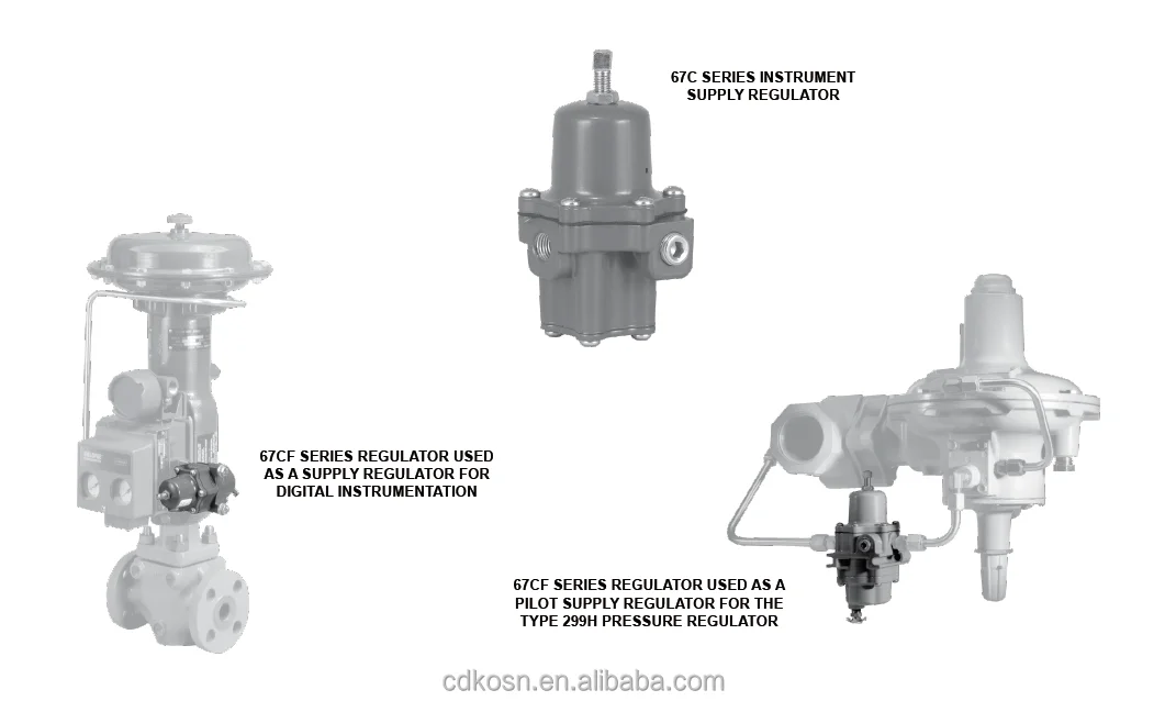 Fisher Regulator 1/4 NPT Regulator tekanan, Regulator tekanan instrumen 67CFR-239 tipe konstruksi kasar