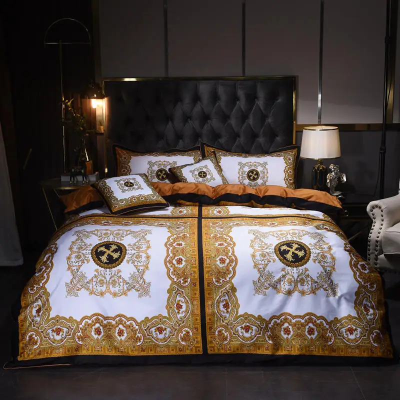 

Percale Egyptian Cotton Gothic Squares Luxury Bedding Set Duvet Cover Bed Sheet Pillow Case King Queen Size Bed Linen Set