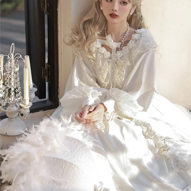 

Lolita Vintage Court Dress Flower Wedding Large Swing