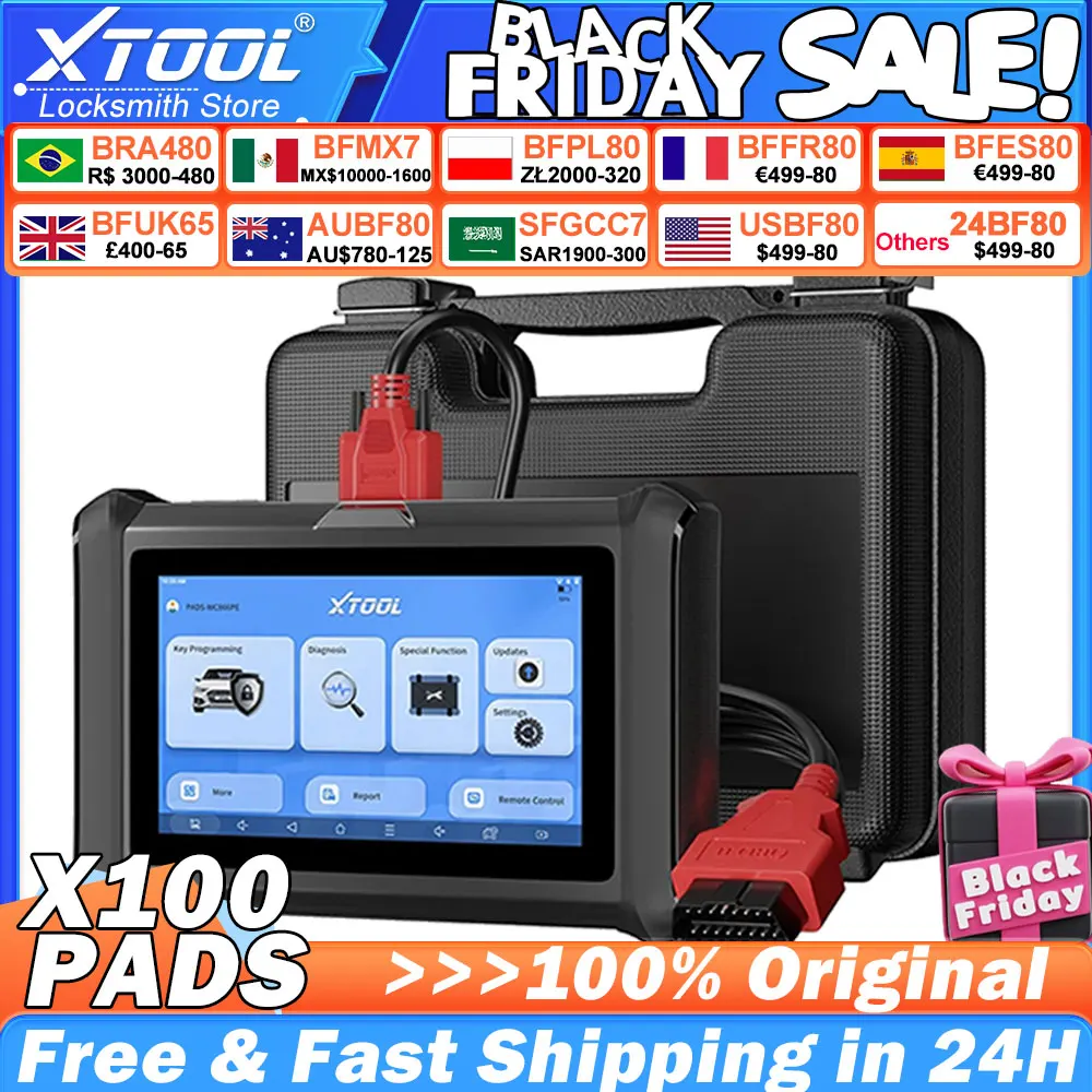 2024 XTOOL X100 PAD X100 PADS Car IMMO Key Programmer OBD2 Diagnostic Tool All Key Lost Upgrade of X100PAD X100PAD2 With EEPROM