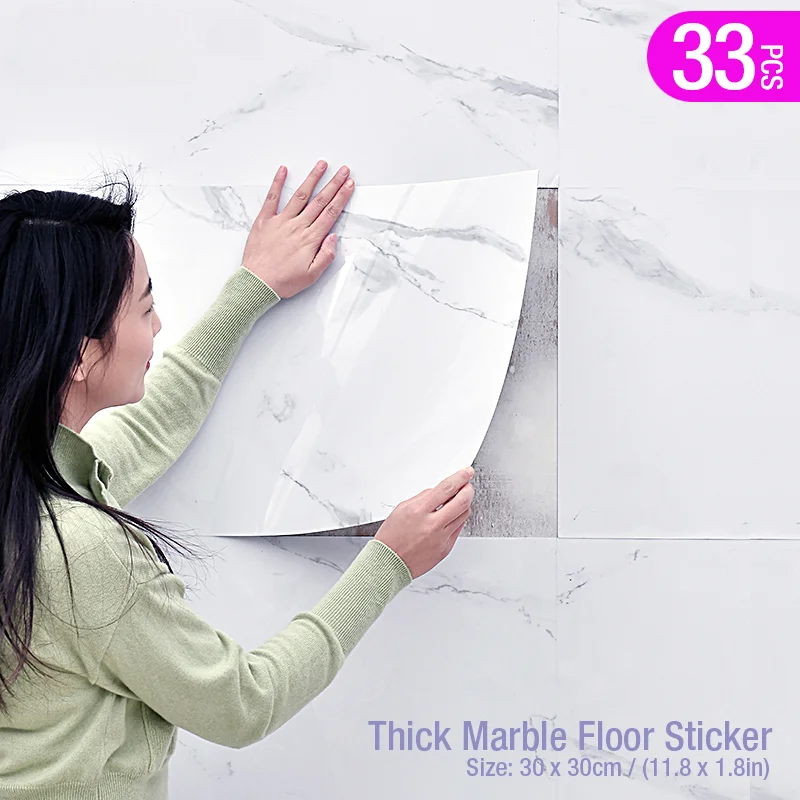 

33pcs PVC Wall Sticker Matte Surface Non Slip Floor Stickers for Bathroom Kitchen Waterproof Self Adhesive Wall Decor Stickers