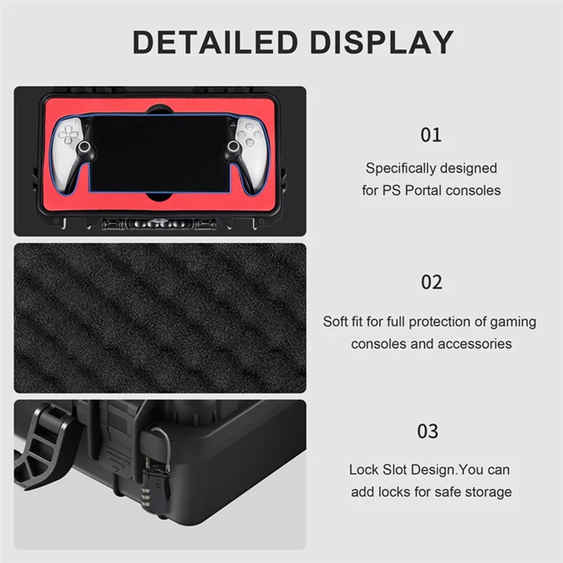 ABBN-Carrying Case For Playstation Portal Remote Player, Hard Shell Travel Case With DIY Customizable Foam For PS Portal