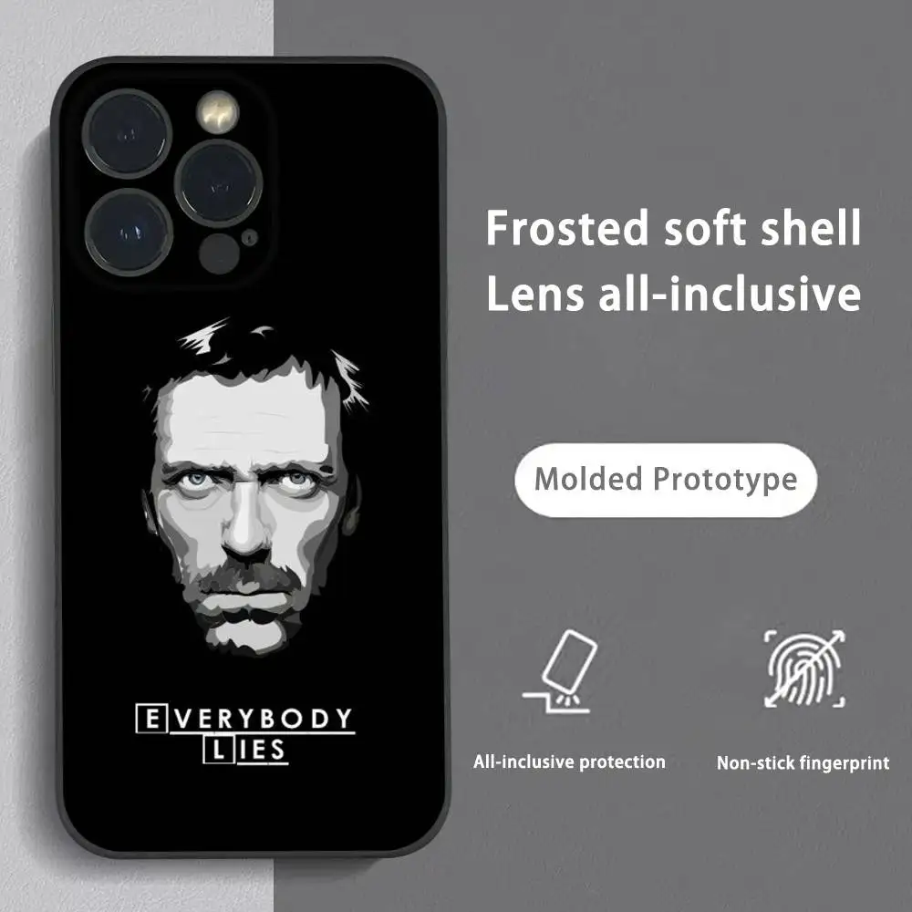 Dr H-House Phone Case For iPhone 16 15 14 13 Pro Max Plus Mini Frosted Soft Shell Funda Shockproof Cases