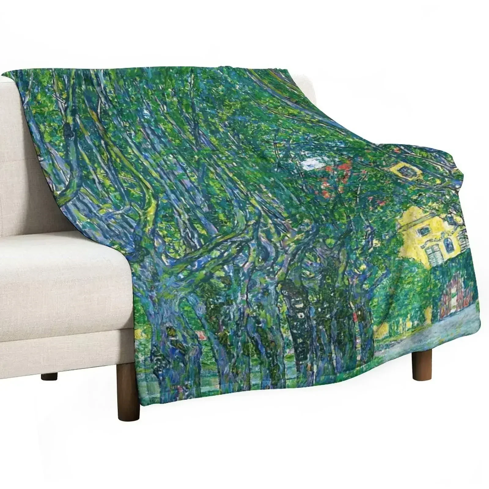 Avenue in the Park of Schloss Kammer, by Gustav Klimt Throw Blanket halloween Plaid on the sofa Sofa heavy to sleep Blankets