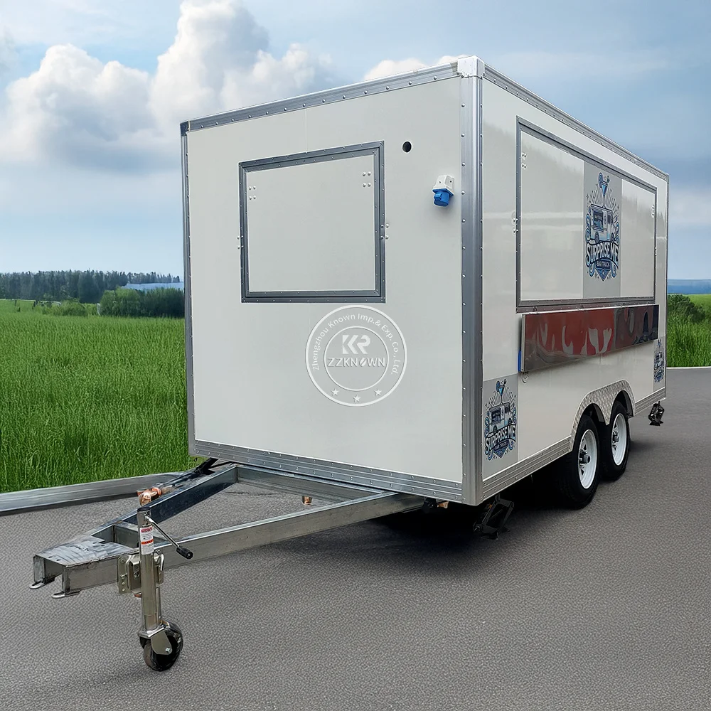 

Customized Fully Equipped Bbq Food Trailer Street Ice Cream Cart Mobile Catering Trailer Concession Food Truck For Sale