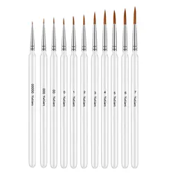 11pcs Miniature Paint Brushes Art Painting Brushes Weasel Hair Paint Brush Gouache Watercolor Oil Paints Artists Hand Painted