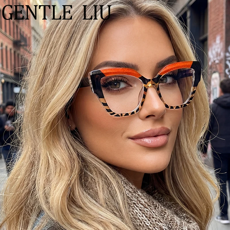 

Cat Eye Anti Blue Light Glasses Women 2025 Luxury Brand Vintage Change Color Sunglasses Reading Computer Eyeglasses Ladies UV400