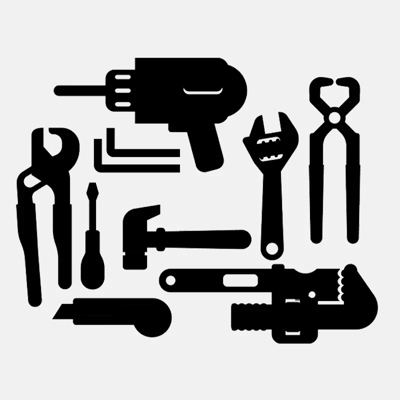 

Electric Drill Wrench Small Knife Hammer Screwdriver Repair Tool Car Sticker Decal Vinly,16cm*12cm