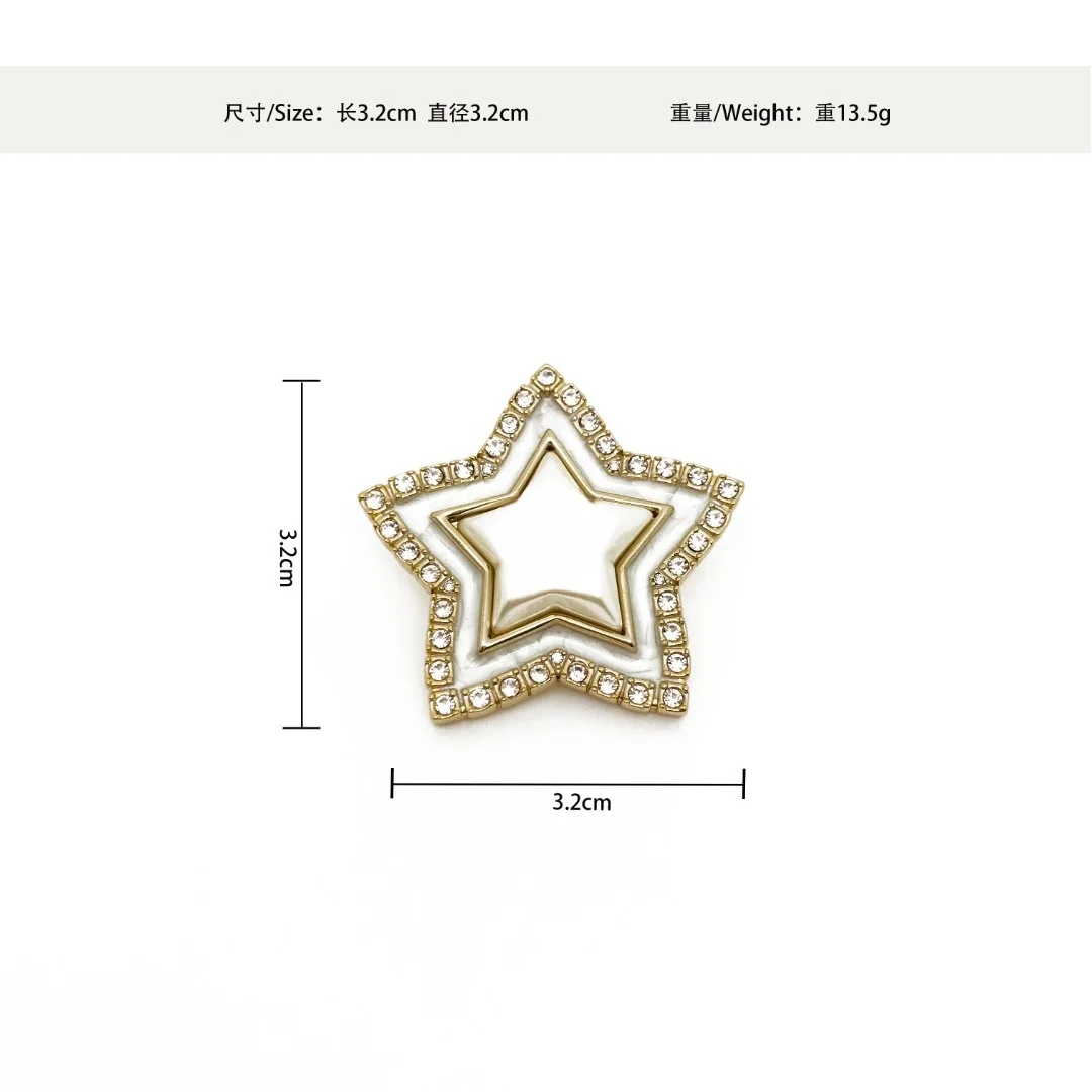 New European and American high-end retro style fashion five-pointed star resin personality brooch