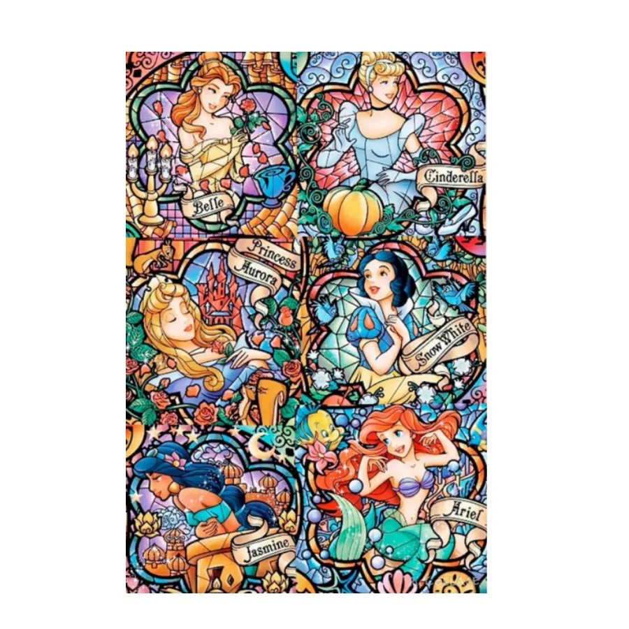 퍼즐 섹스 디즈니 공주 Tangram 게임 어린이를위한 여러 크기 108/200/300/500/1000 조각 나무 퍼즐 장난감 선물