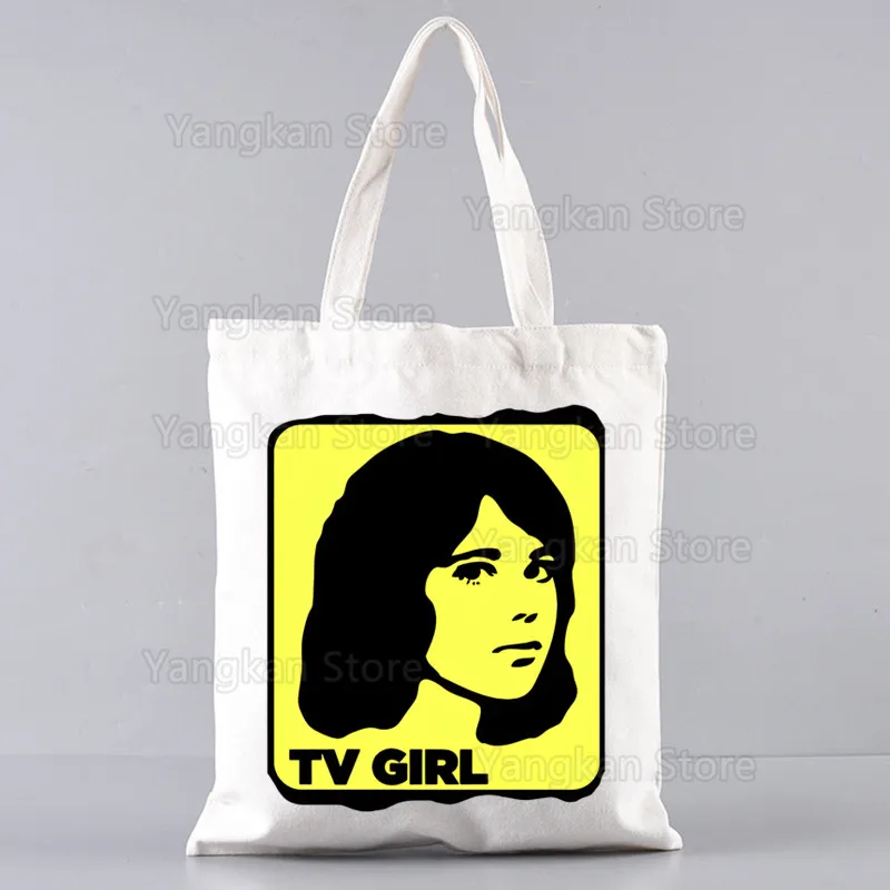 Tv Girl Print Canvas Torba na ramię dla kobiet Torebki Eco Torba na zakupy wielokrotnego użytku Vintage Fashion Ulzzang Bags