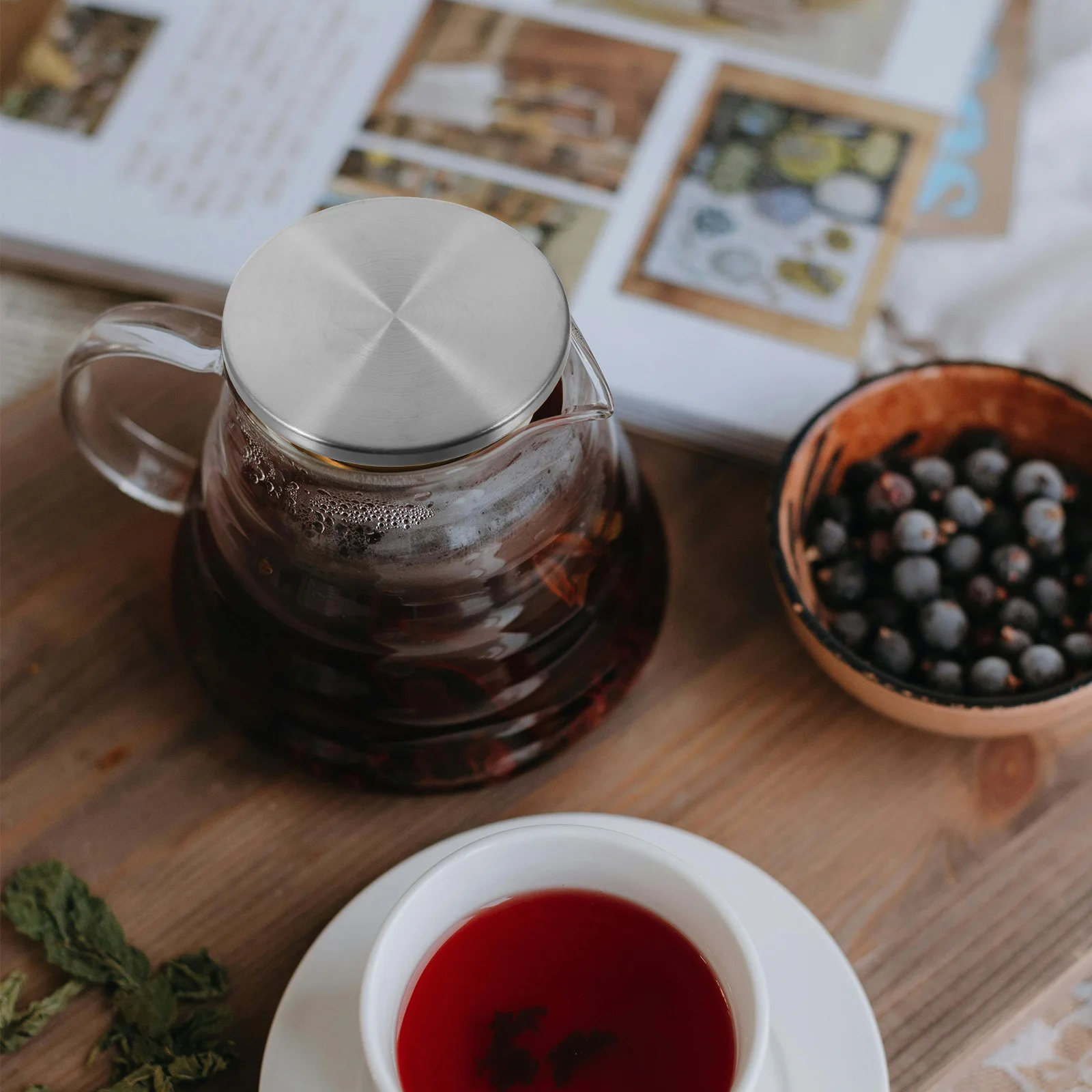 

2Pcs Stainless Steel Pitcher Lid Filter Cover Strainer Jug Lid Double Outlet Tea Juice Pouring Accessory