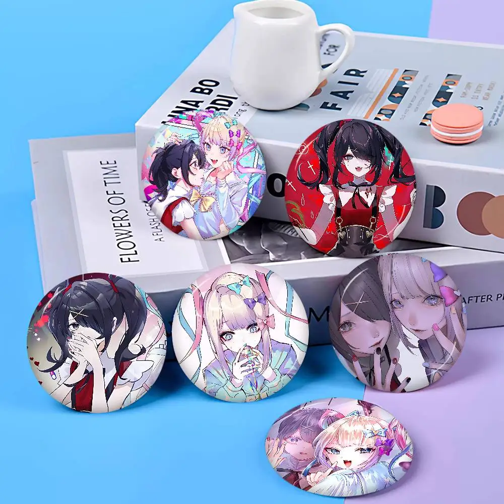 Needy Girl Streamer Overload Anime 32/44/58MM Customizable Button Pins Cute Funny Creative Badge Jewelry Decor Gifts for Friends