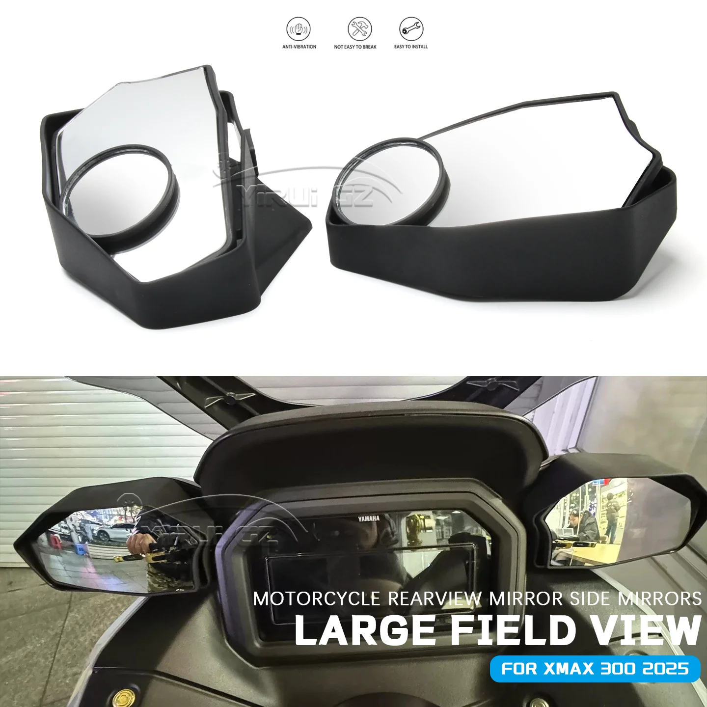 For YAMAHA XMAX300 XMAX 300 XMAX300 2025- Motorcycle Accessories Modified Moving Adjustable Rearview Mirror Side mirrors XMAX300