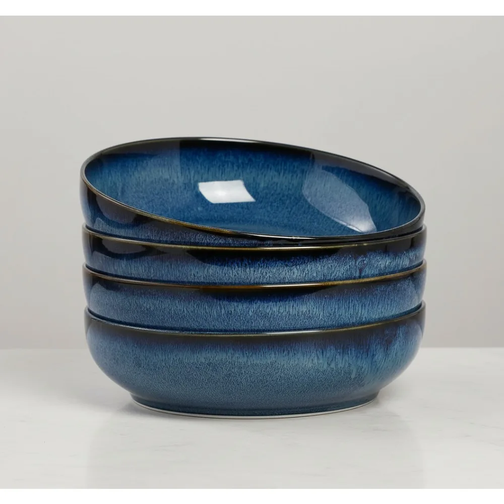 

Набор из 4 керамических сервировочных мисок на 30 унций — большие макароны, салатники, можно мыть в посудомоечной машине и в микроволновой печи, идеально подходит для праздников и новоселья