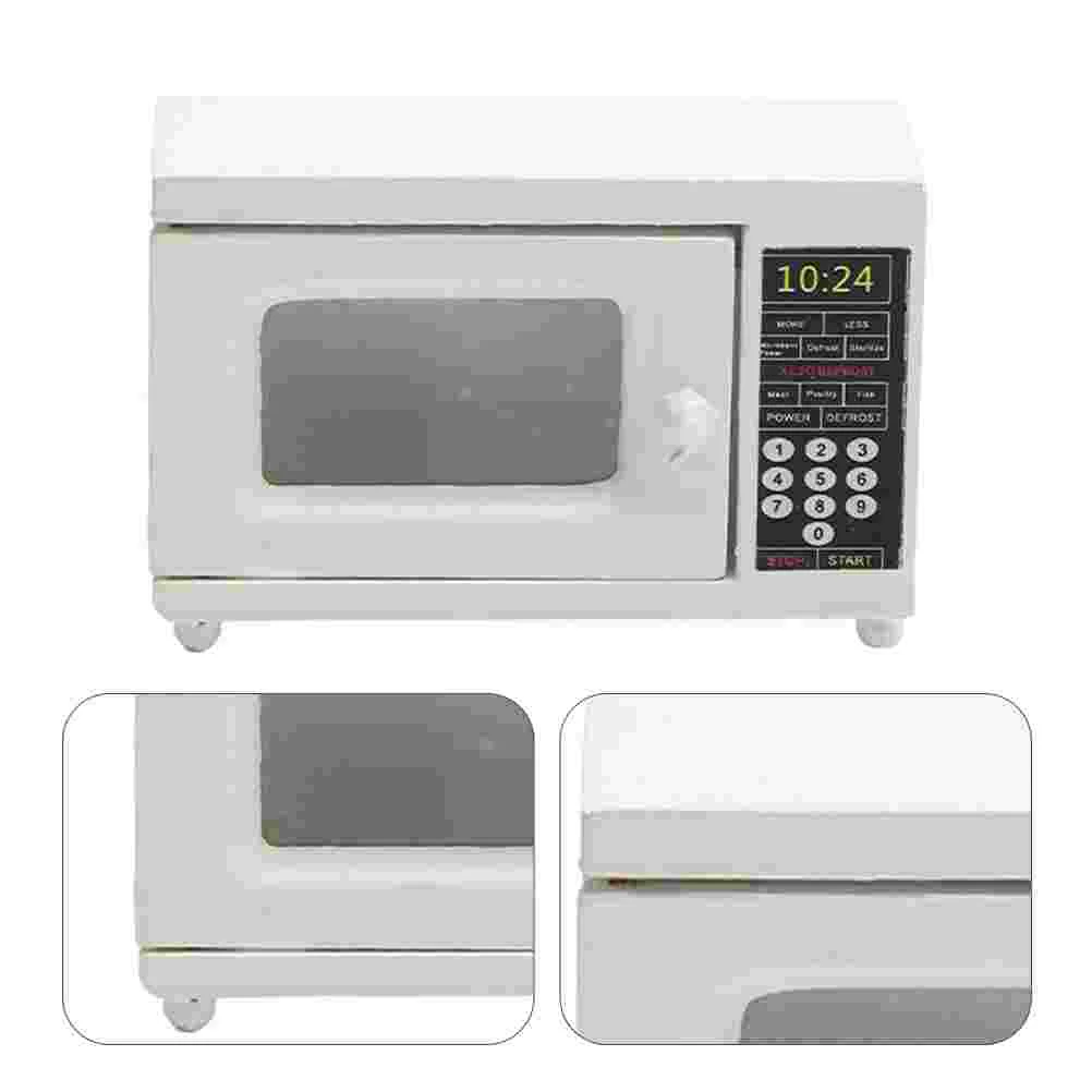

Microwave Oven Model Vintage Decor Mini Miniature Furniture House Accessory Wooden Adornment Decorative