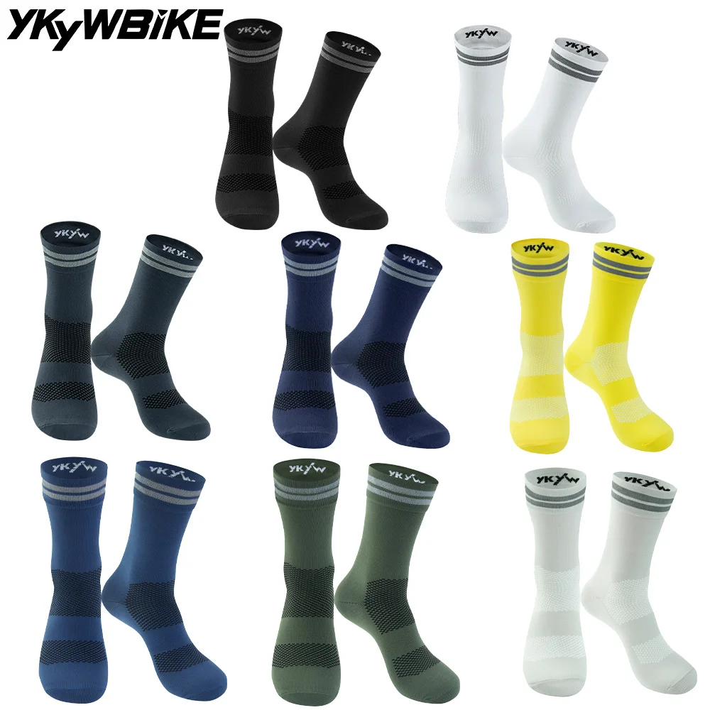 

YKYWBIKE Unisex Cycling Socks Breathable Road Bicycle Socks Outdoor Sport Compression Socks Pro team Racing Running Bike Socks