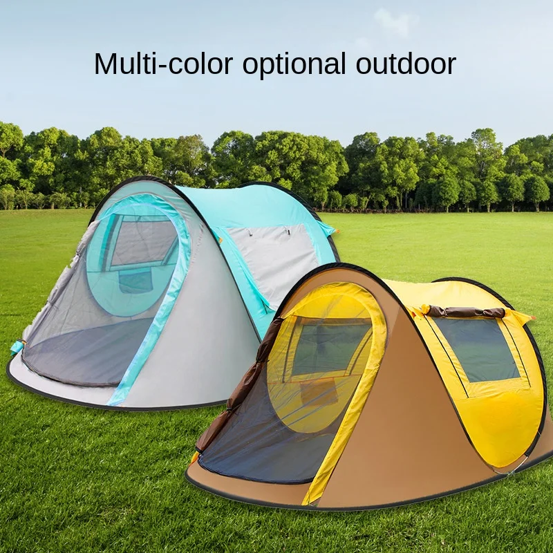 Outdoor Camping Tent Camping 3-4 People Fully Automatic Speed Opening Ultra Lightweight Portable Rainproof Beach Tent