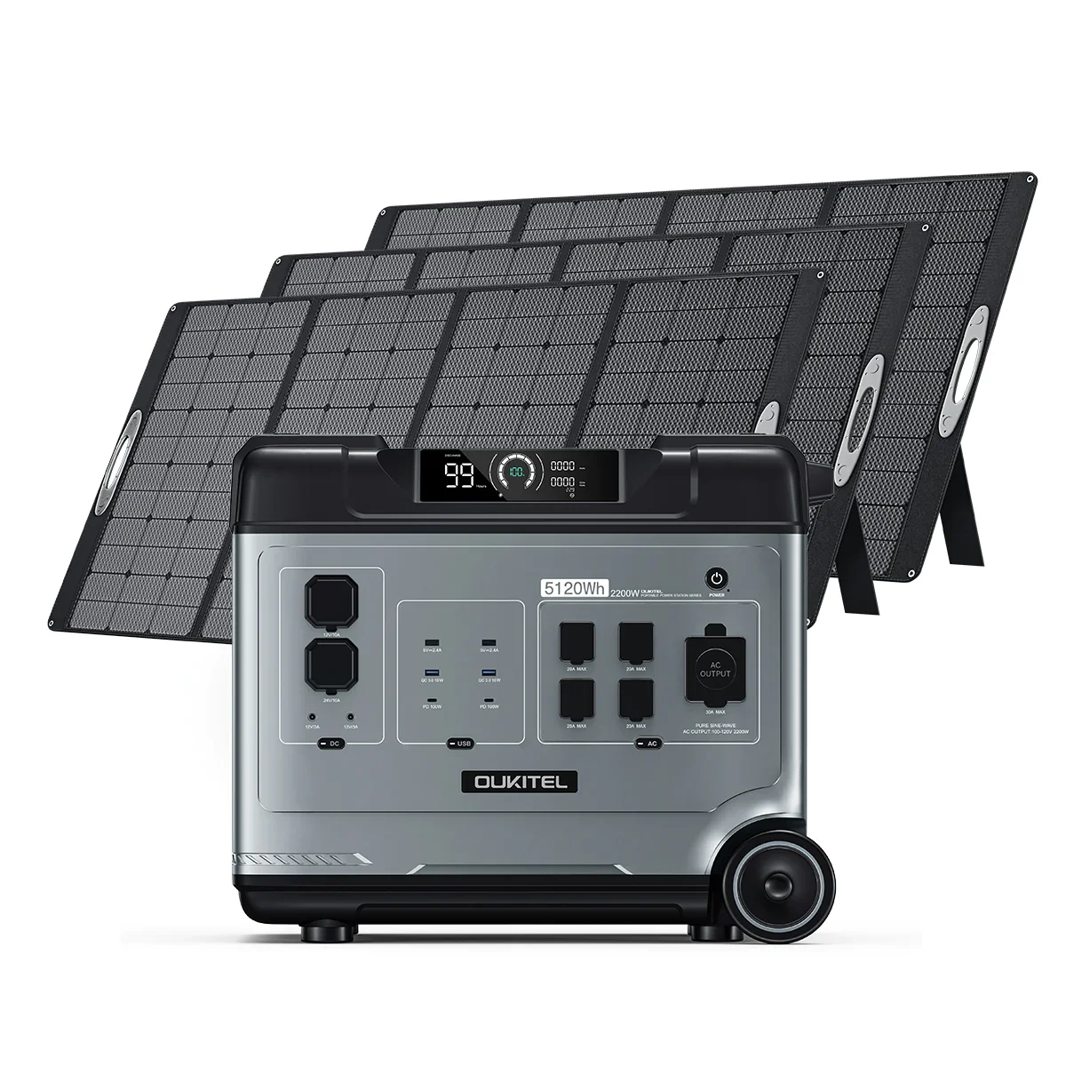 

OUKITEL Portable Power Station 3600W Powerstation Solar Generator 5120Wh