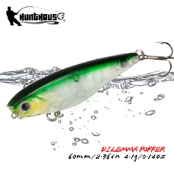 Hunthouse Mini DILEMMA POPPER Topwater Pencil FIshing Lure Floating Surface Hard Bait 60mm 4.1g For Pike Trout Bass Fish Tackle