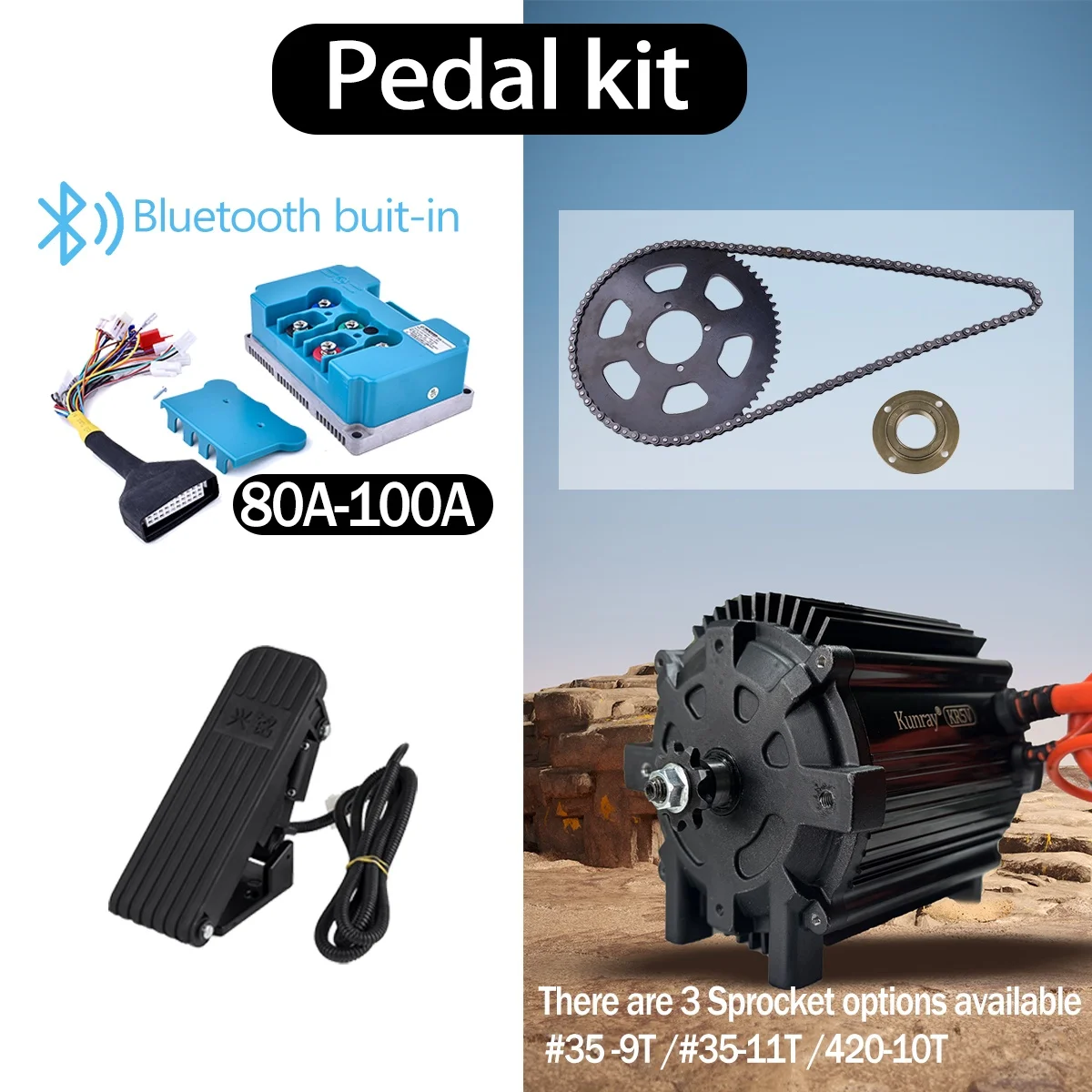 Kunray KR5V 72V 5000W Elektrische Borstelloze Motor Kits DC Motor Piekvermogen 10000W Voor Crossmotor /scheermes/MX Bike Upgrade