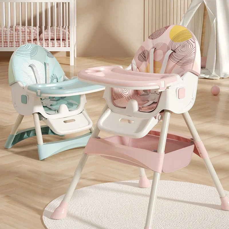 Baby Highchair Dining Chair Baby Eating Foldable Seat Multifunctional Lift Baby Dining Table Chair