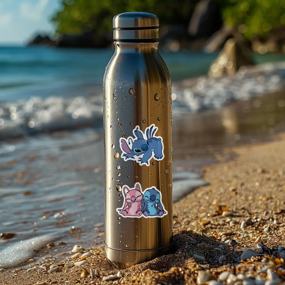 新しい 50/100/200 個かわいいディズニーリロステッチ天使ステッカーかわいいピンクアニメキャラクターステッカー電話日記荷物落書きデカール