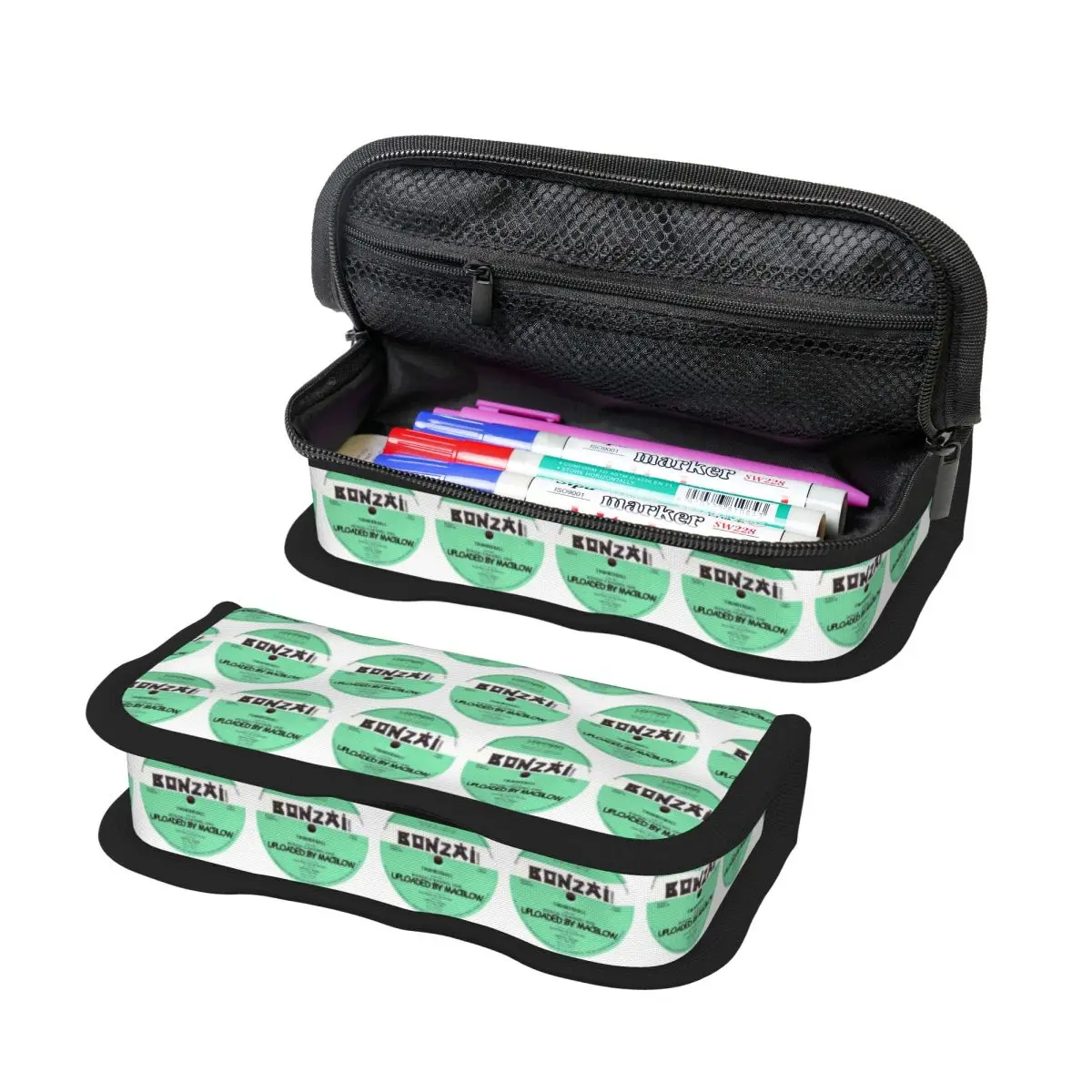 Bonzai Records Federmäppchen für Kinder, Geschenke, Stiftbox, Bleistiftbeutel, Schreibwaren, Stifthalter, Tasche