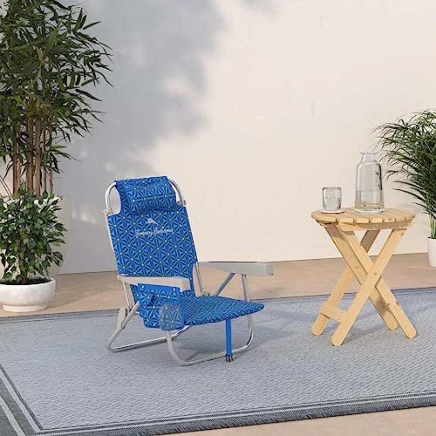 2020 Backpack Cooler Chair for outdoor use, polyester fabric, navy blue, lightweight with storage pouch and towel bar