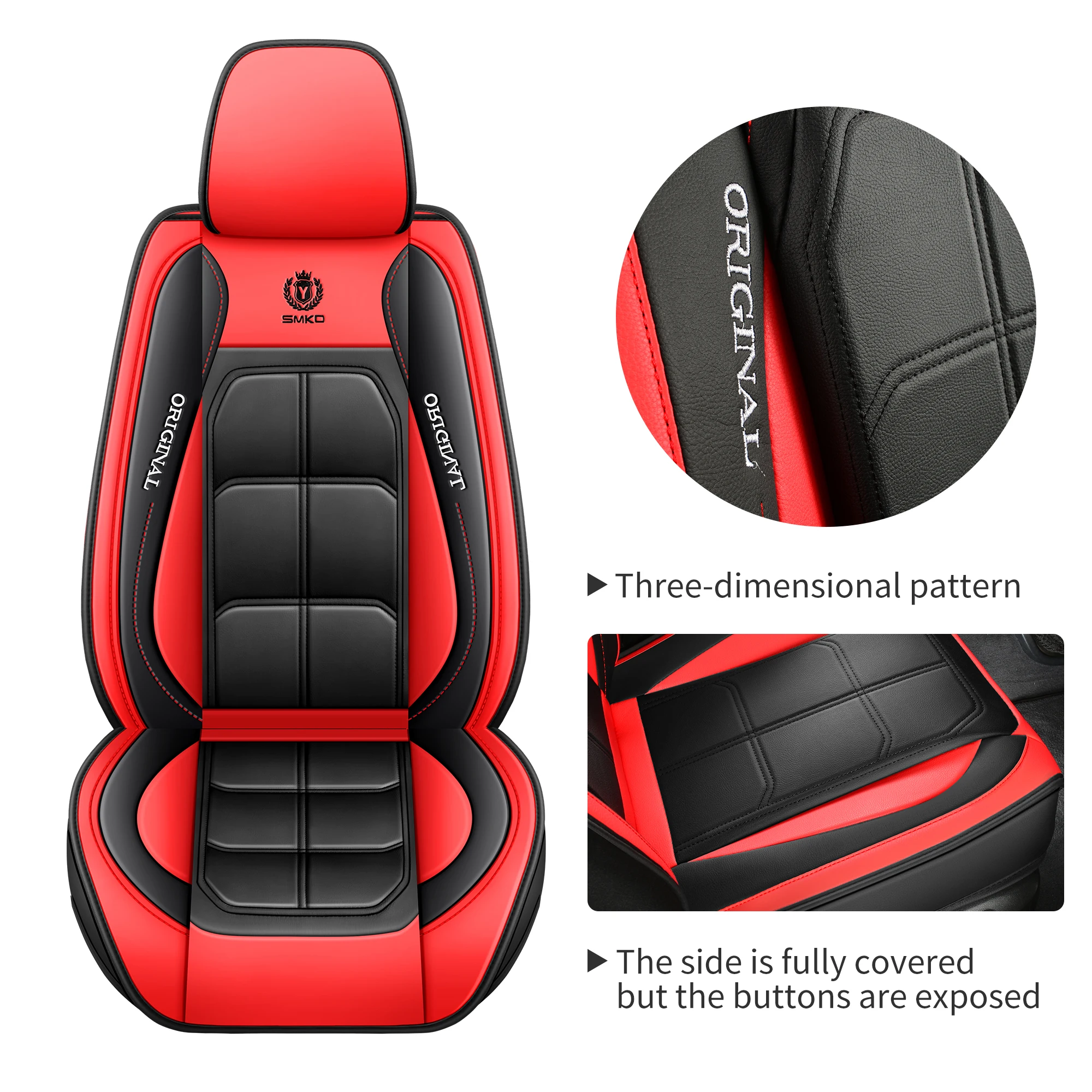 

Car Seat Cover Premium PU Leather Universal Fit Car Seat Cover All-Season Protector Mat with Soft Cushion Full Package 1PC