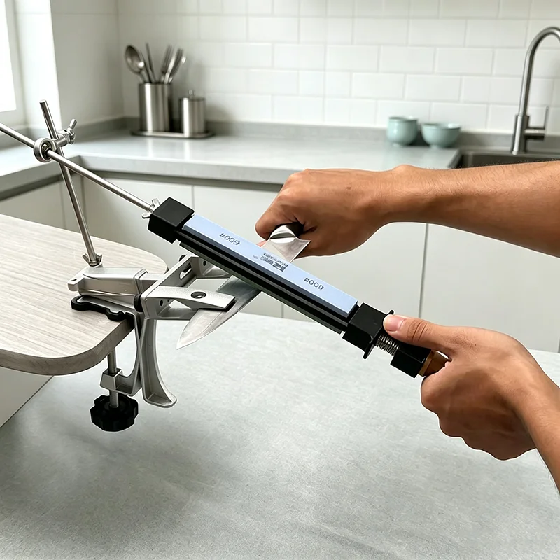 Professional Fixed Angle Knife Sharpener Fast Sharpening Diamond Grinding Tool for Kitchen Knives Chef Steel Blades
