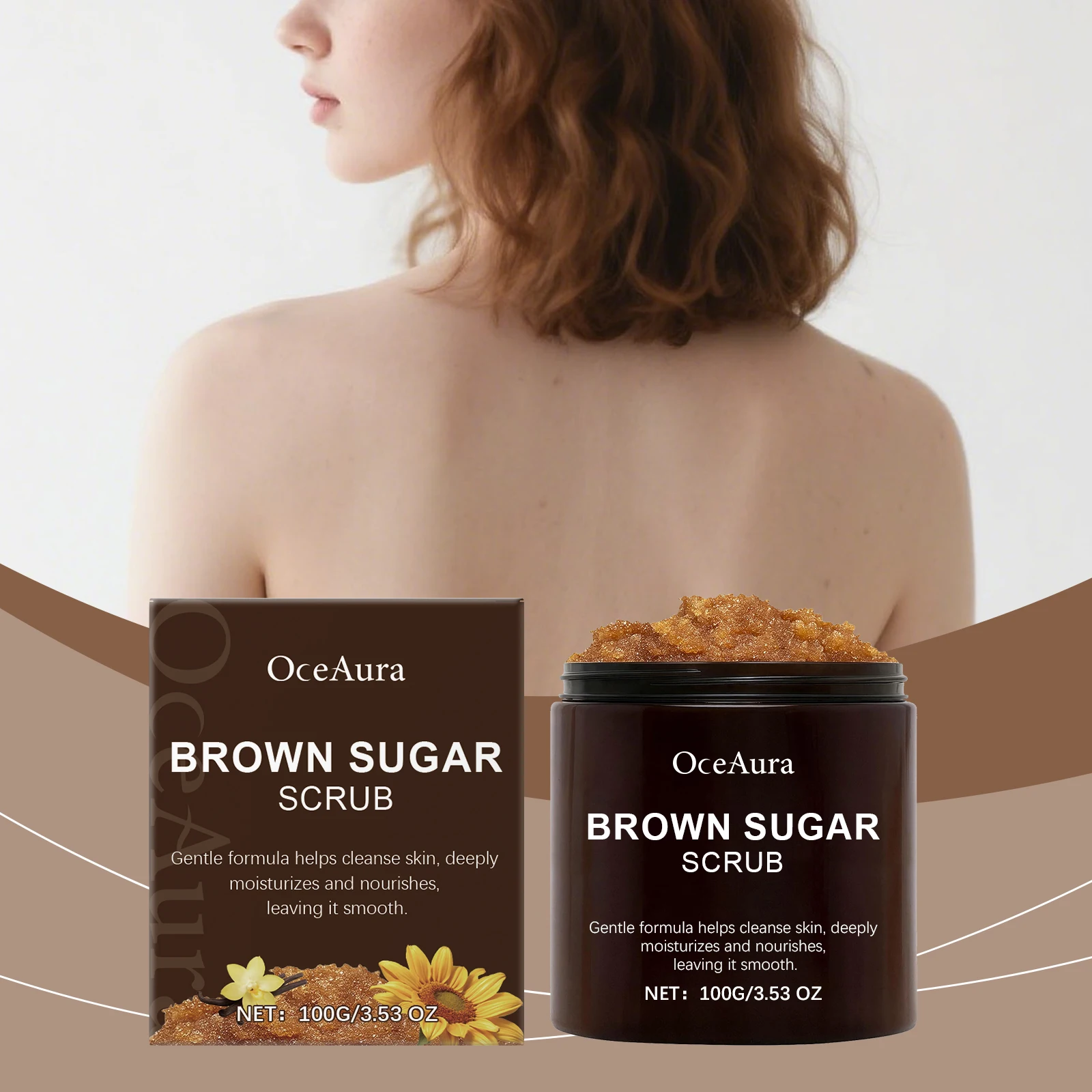 Scrub per il corpo con zucchero di canna Pulizia profonda Esfoliante Rimuovi la pelle morta Idratante per il corpo Illumina il profumo fresco Esfoliazione Scrub da bagno