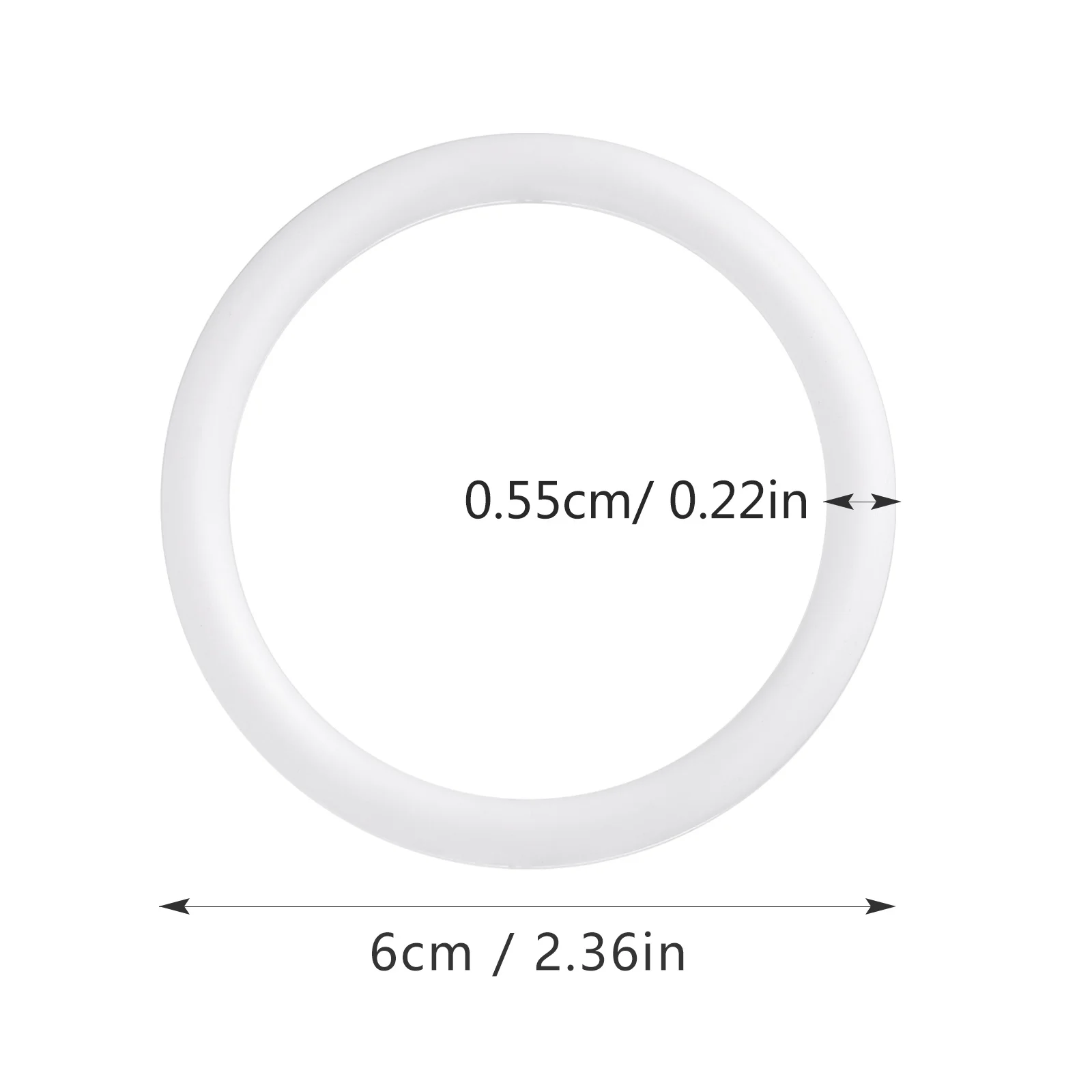 طقم صائد الأحلام 30 قطعة حلقات بلاستيكية بيضاء مقاس 6 سم يمكنك صنعها بنفسك لملحقات درع ديكور معلق على الحائط