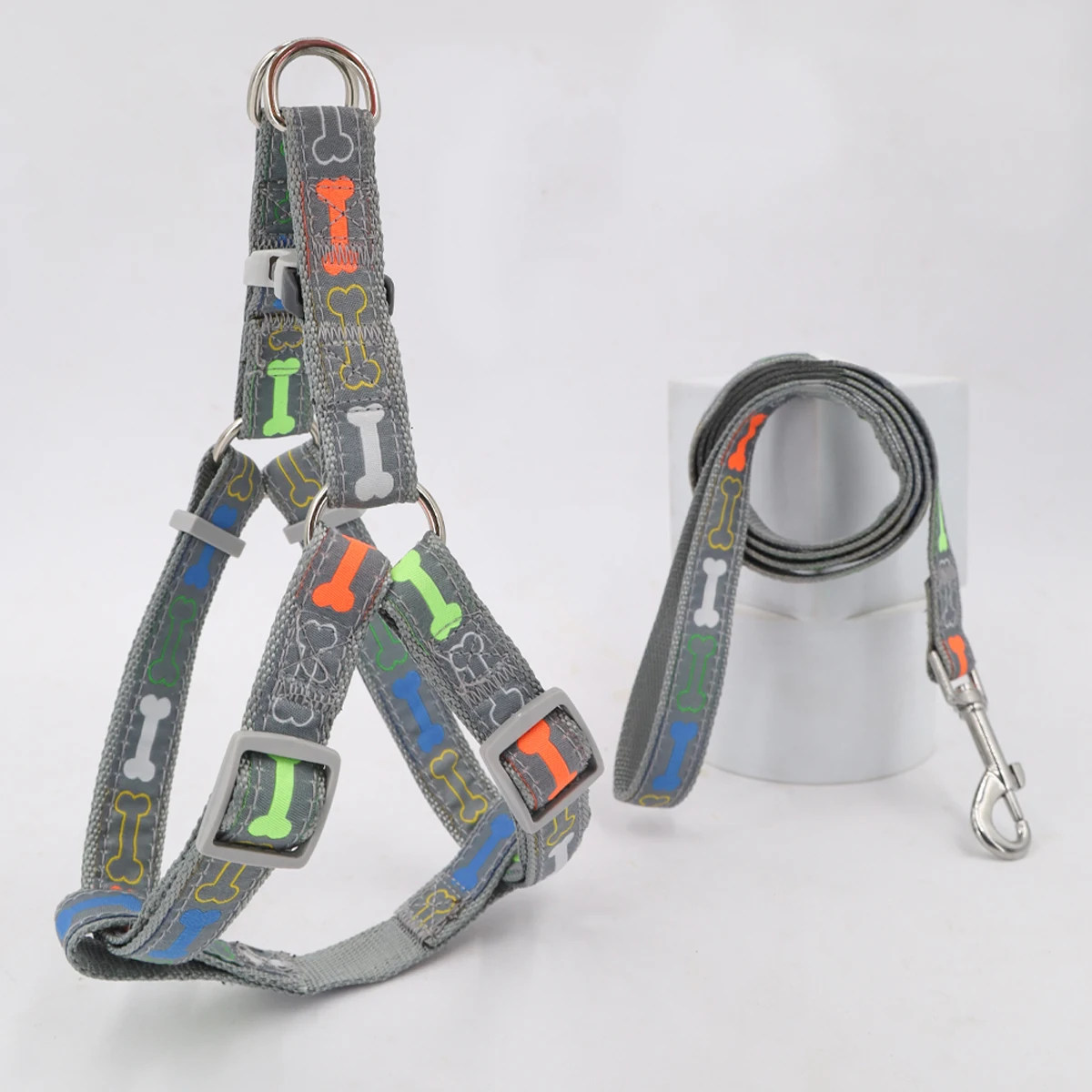 A set of cartoon bone dog harness handles for indoor and outdoor use