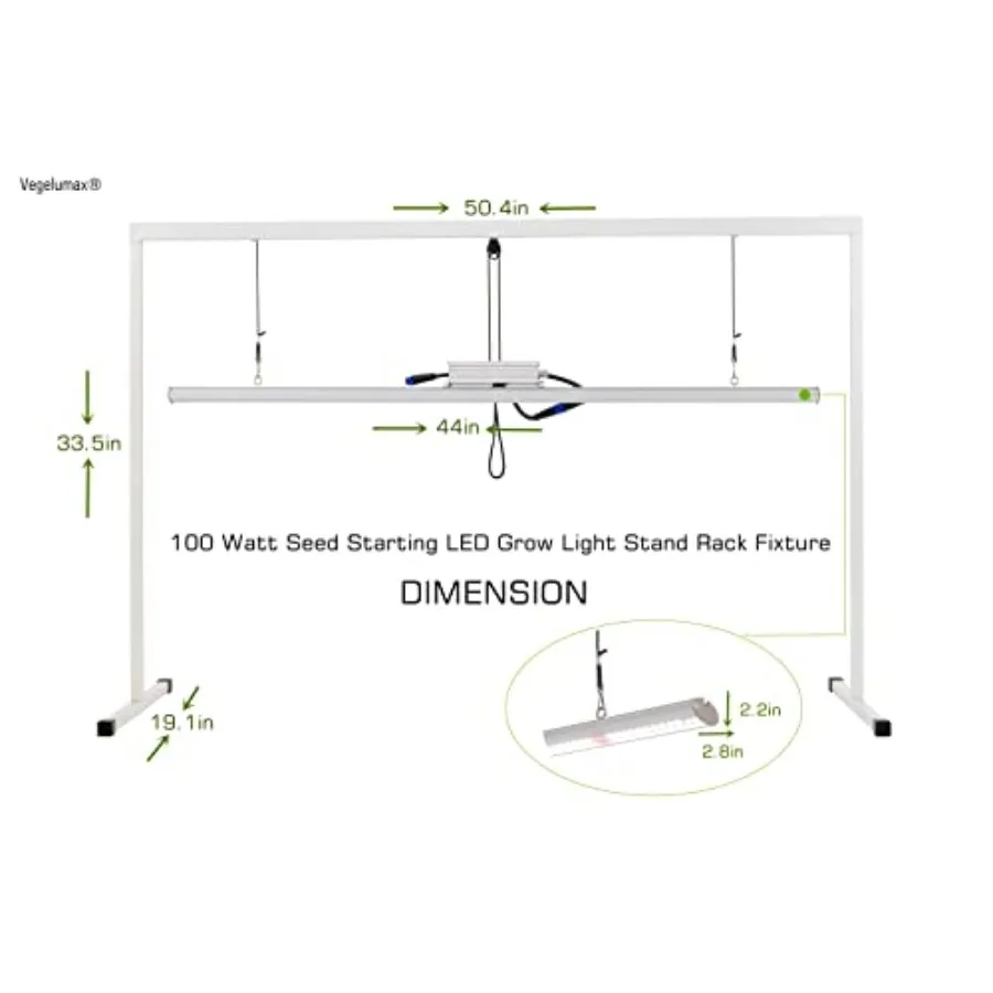 LED Grow Light Lamp Stand for Plant Seedling Germination Vege Flower Growth, Full Spectrum CRI 90+ White Light CCT 6500K, Isola view 3