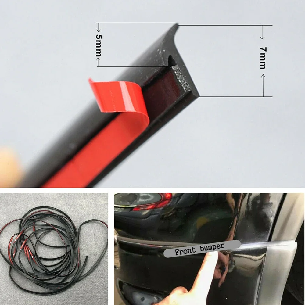 2M 5MM*7MM T-Type Rubber Sealing Strip Black Sealing Strip Weatherproof For Car Edge Trim Bumper Edge Sealant