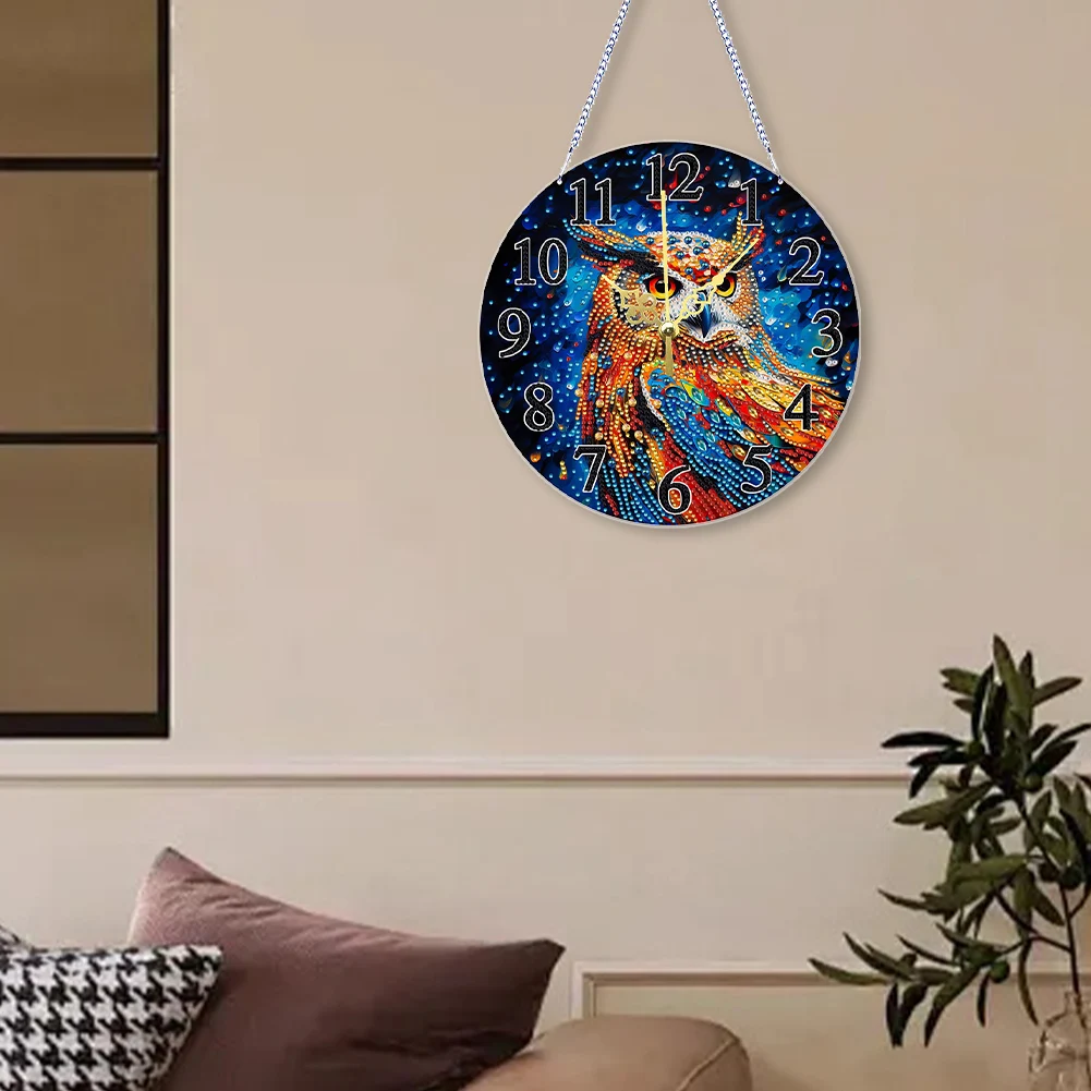 Premium Diamond Painting Ornament with Integrated Clock, Classic Style Crystal Diamond Art for Wall Decor Kitchen Living Room Home Decor - view 3