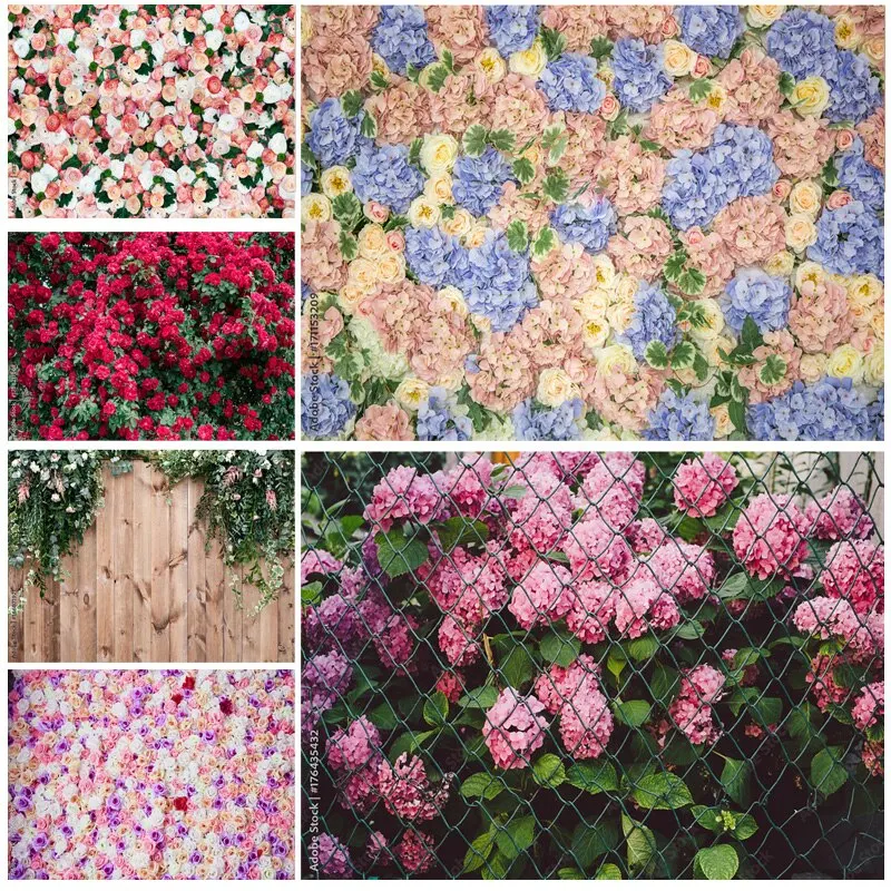 NITREE Art Photography Backdrops Prop Flower Wall Wedding Valentine's Day Photo Studio Background Props HHQQ-04
