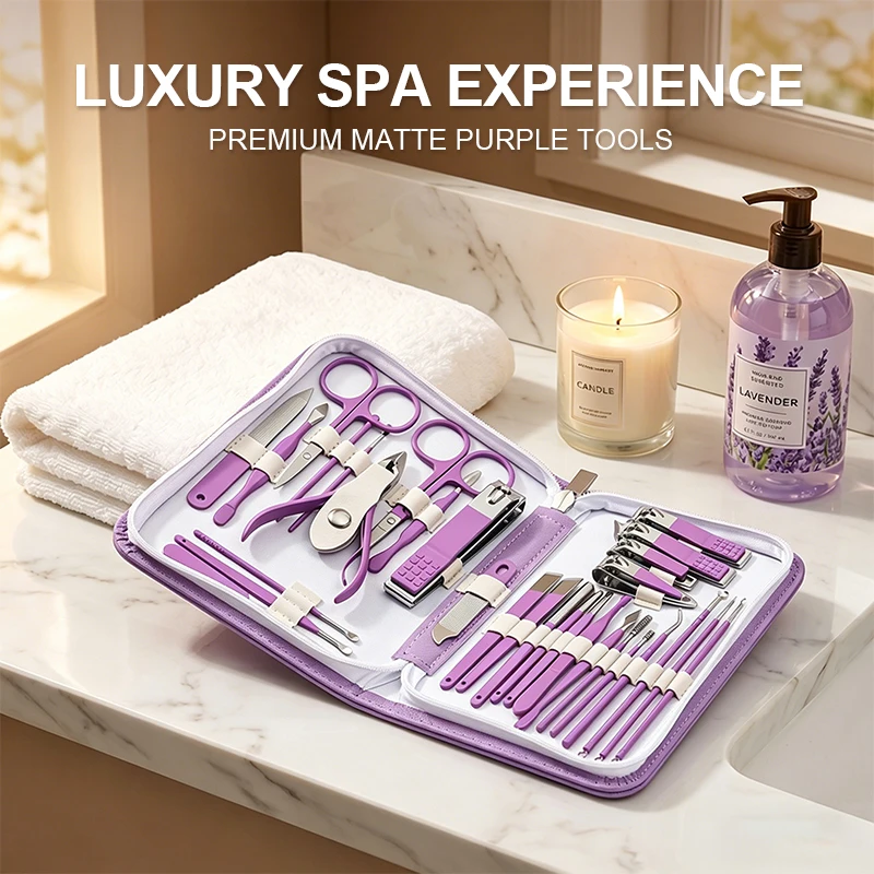 30PCS Manicure Set Pedicure Kit Professional Nail Clipper Set Stainless Steel Manicure Kit Nail Kit with Storage Box for Family - view 2