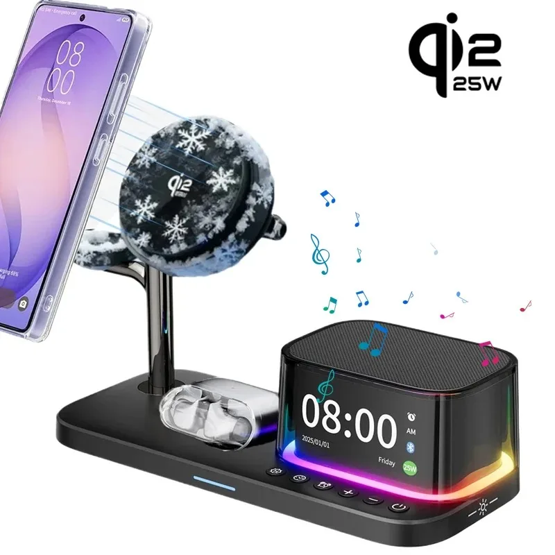 Wireless Bluetooth Speaker Qi2 25W ICE Cooling Magnetic Wireless Charger Fast Charging For Samsung Galaxy S26 S25 iPhone 17 16