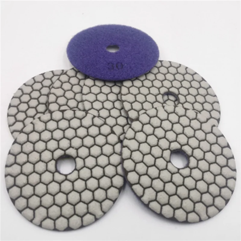 

SYW-18Pcs Dia 4Inch/100Mm Grit 30 Diamond Dry Polishing Pads Resin Bond Flexible Dry Sanding Disc For Granite Marble
