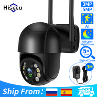 Hiseeu 4K 8MP Smart Wifi PTZ Camera 5x Digital Zoom AI Human Detect Alert Auto Tracking ONVIF CCTV IP Camera Security Protection