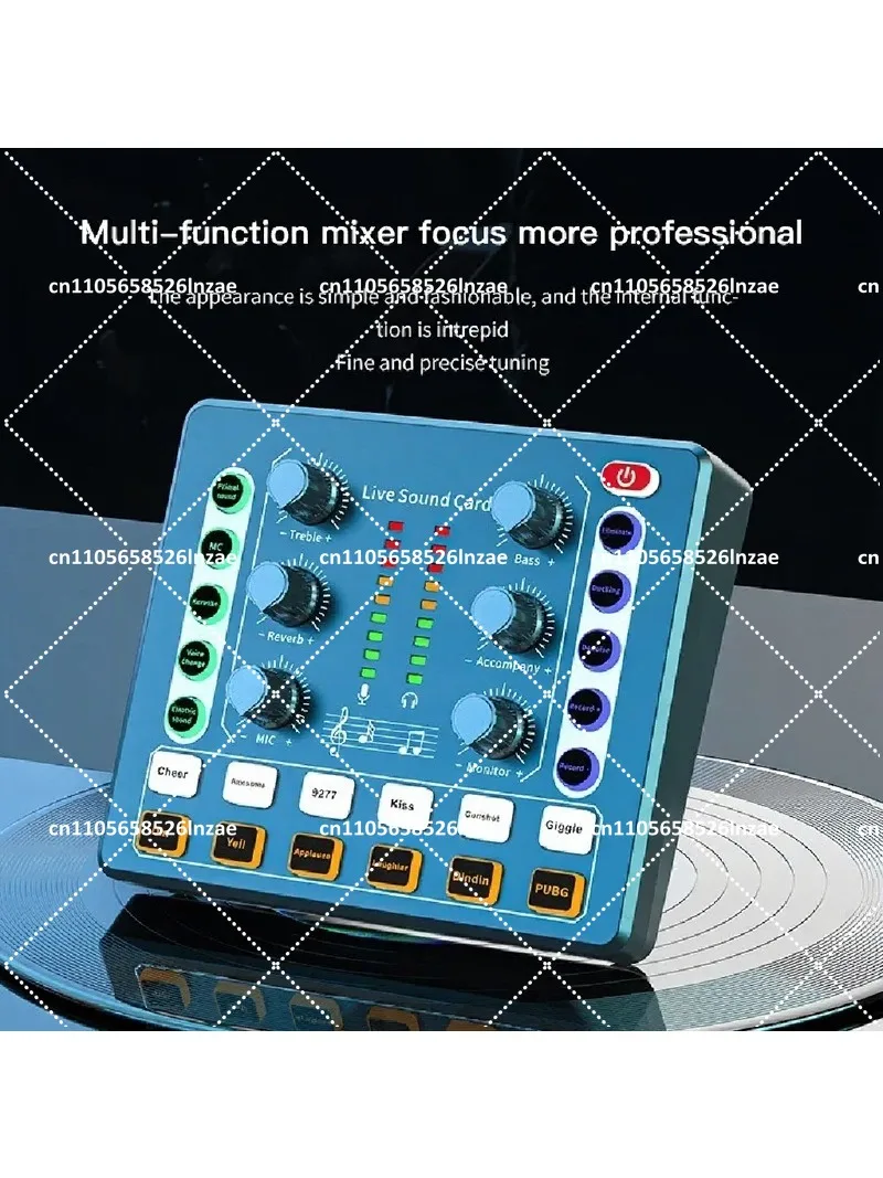 All-in-One Streaming Sound Card Kit with 48V Mic, Compatible PC Phone for Vocal Guitar Recording & Live