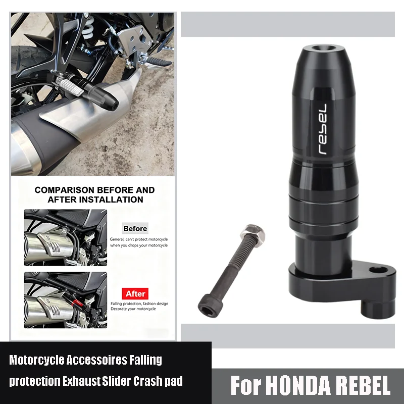 

For Honda Rebel 500 CMX500 CMX CM 300 500 REBEL500 Motorcycle Accessories CNC Faliing Protection Exhaust Slider Crash Pad Slider