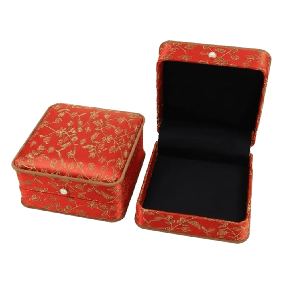 Artistic Brocade Fabric Brocade Jewelry Box Exquisite Embroidery Embroidery Jewelry Box Jewelry Storage Organizer Daily Use