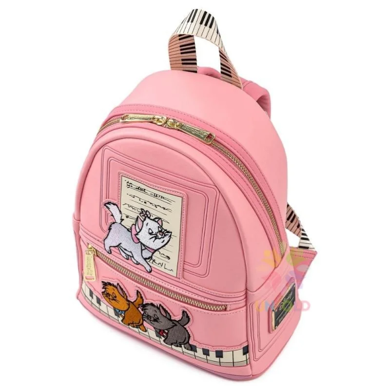 New Selling Arrival Disney Loungefly Disney Mary Cat Aristocats Piano Kitties Backpack Anime Double Strap Shoulder Bag Girl Bag