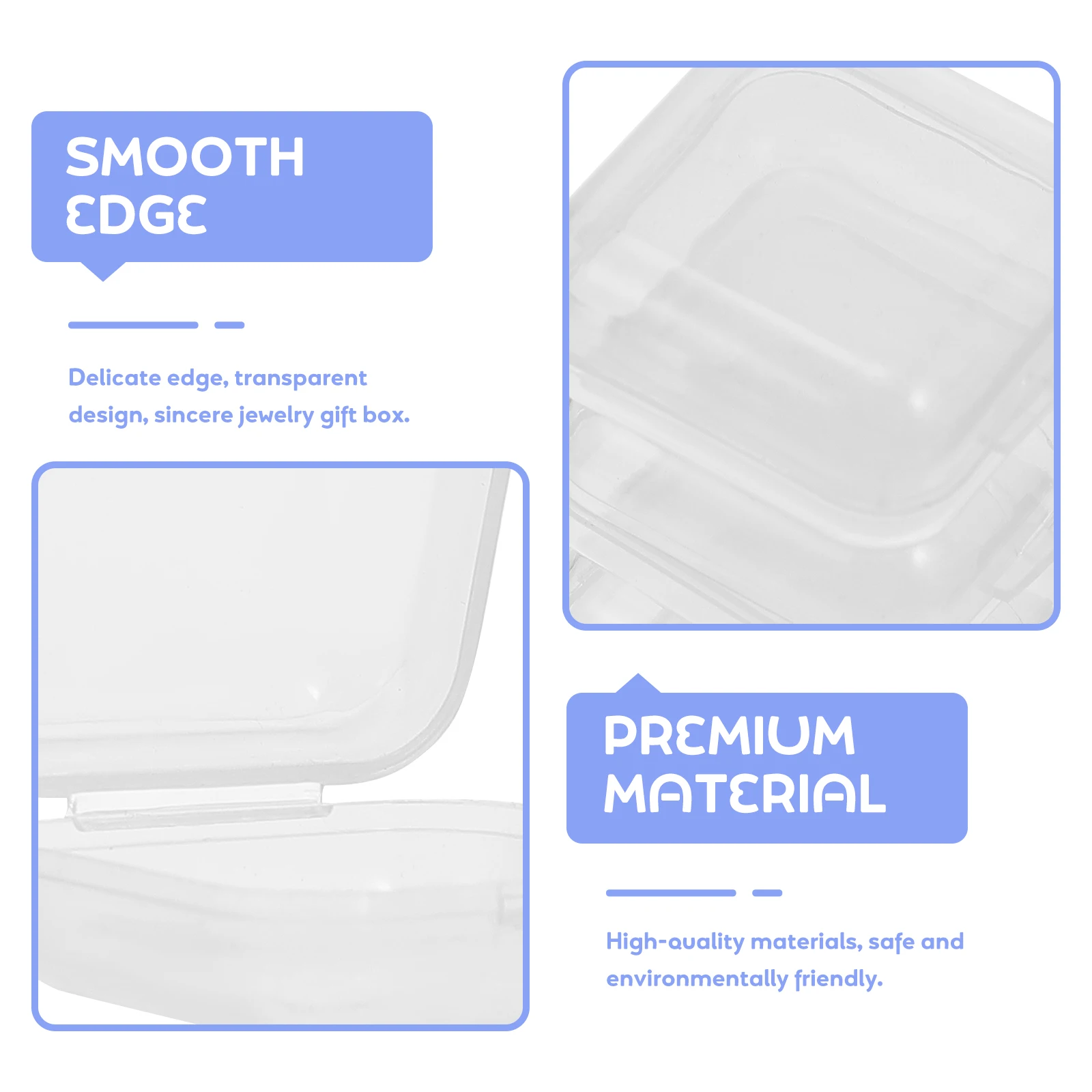 

100pcs Plastic Storage Boxes Transparent Mini Jewelry Containers Rectangular Home Organizer Cases Strong Durable Environmental