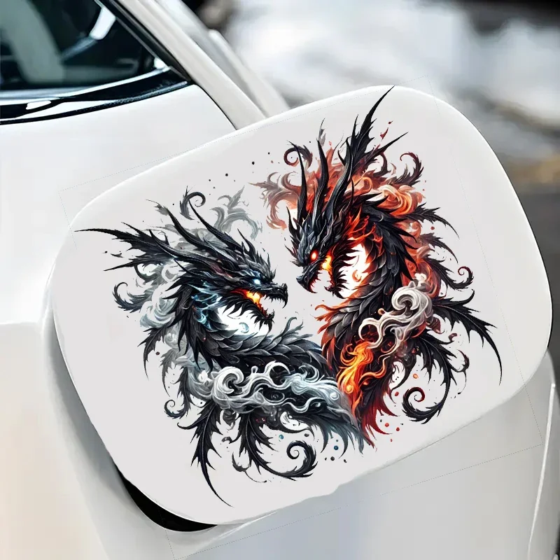 

1/3/5pcs Car Red and Blue Double Dragon Stickers 15.24cm Personalized Car Stickers Customization