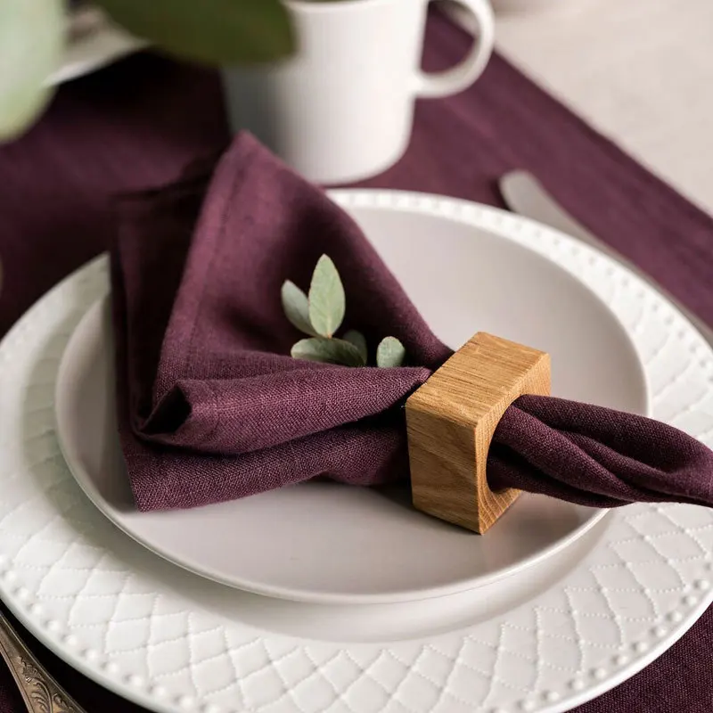 6pcs High Quality 100% Linen Napkins Restaurant Wedding Dinner Solid Color Cloth Pure Linen Classical Custom Home Table Napkin