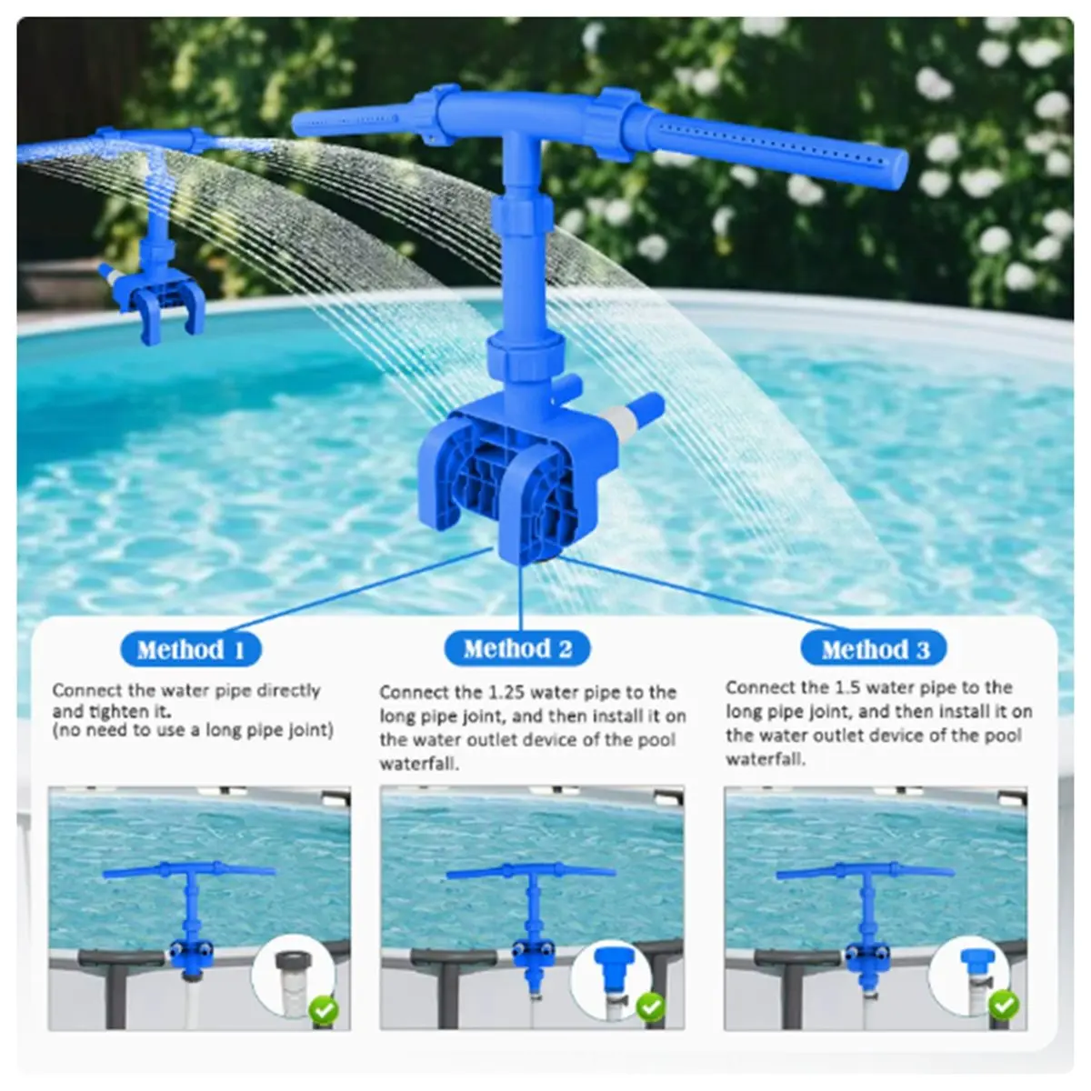 a89z]-above-ground-pool-fountain-360°adjustable-dual-waterfall-fountains-fits-top-rails-from-118-472-pool-sprinkler